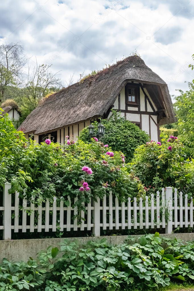 A thatched cottage in Normandy, on the banks of the Seine, beautiful house