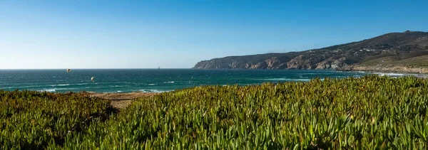 Portugalia Praia Guincho Wybrzeżu Atlantyku Wietrzna Plaża — Zdjęcie stockowe