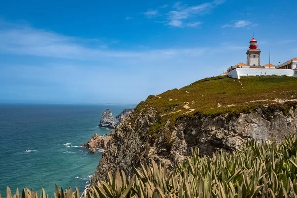 Cabo da Roca in Portugal, the lighthouse on the cliffs