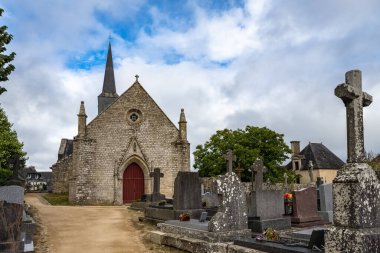 Arz island in the Morbihan gulf, France, the church in the village