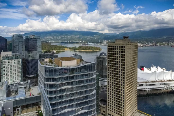 Vancouver Město Kanadě Letecký Výhled Budovy Centru — Stock fotografie