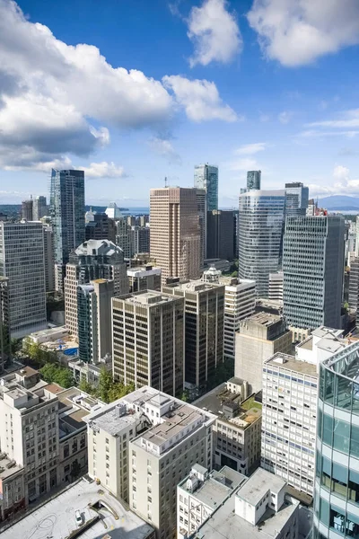 Vancouver, city in Canada, aerial view of the buildings in the center