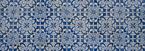 Azulejos Portugal Detail Typical House Blue Color — Fotografia de Stock