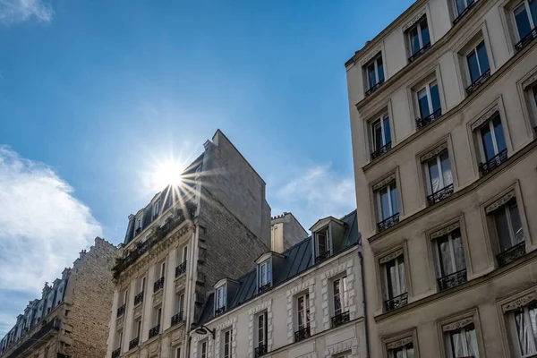 Paris, typical facades, ancient buildings in Montmartre