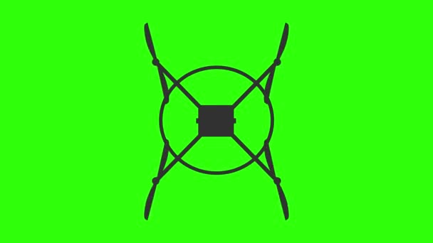 Illustration de drone avec hélices sur fond vert — Video