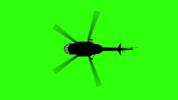 Helikopter ikon propeller forgó zöld háttér — Stock videók