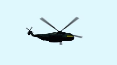 Açık mavi arkaplanda pervaneli helikopter simgesi