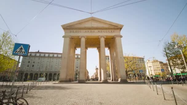 Milan Italy April 2022 Old Arched Gate Structure Built Historical — Wideo stockowe