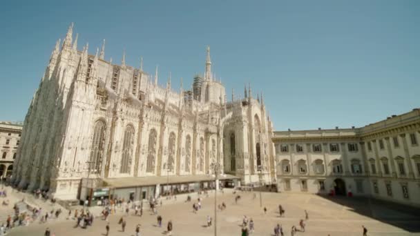 Milan Italy April 2022 Tourists Walk Ancient Duomo Church Built — Stock Video