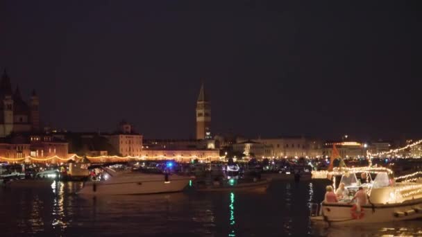 Venice Italy July 2022 People Sail Boats Waiting Fireworks Feast — Vídeos de Stock