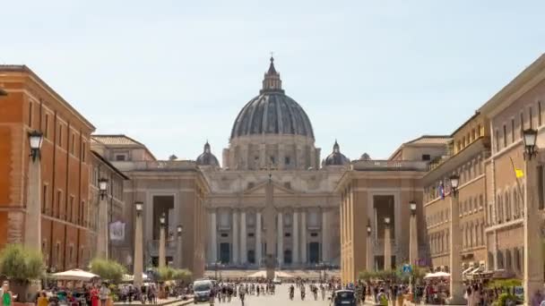 Rome Italy May 2022 Tourists Visit Peter Basilica Cathedral Famous — Vídeo de stock