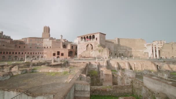 Rome Italy May 2022 Trajan Forum Ancient Ruins Old Buildings — Vídeo de Stock