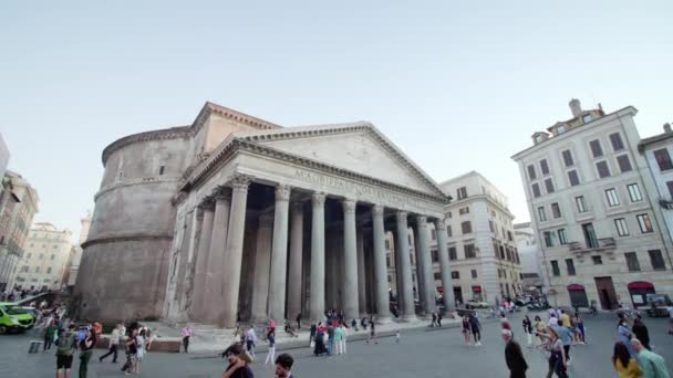 Rome Italy May 2022 Tourists Come Visit Pantheon Located Center — Stock video