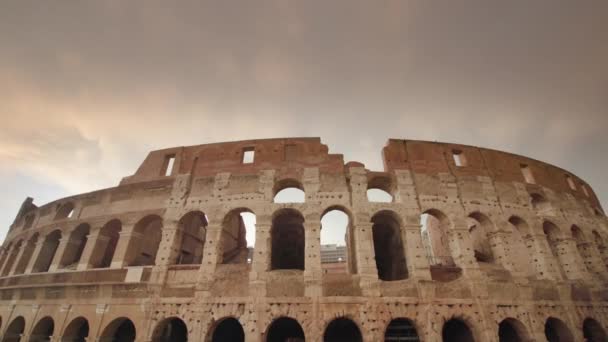 Ancient Colosseum Cloudy Sky Center Rome Popular Tourist Destination Italy — Stockvideo