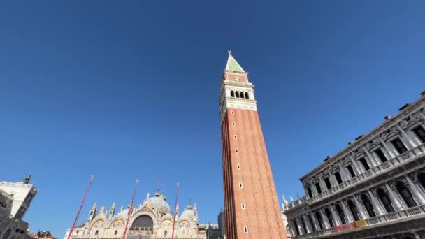 August 2021 San Marco Bell Tower Venice — Stockvideo