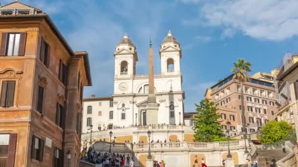 Rome Italy May 2022 Tourists Visit French Church Walking Famous — Video