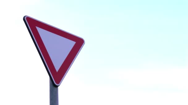 Triangle Road Sign Pointing — Stockvideo