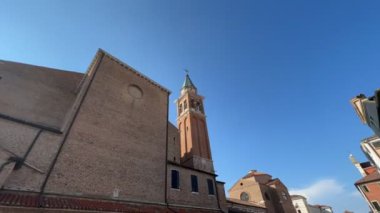 August 2021. Ancient buildings of Chioggia in the Veneto