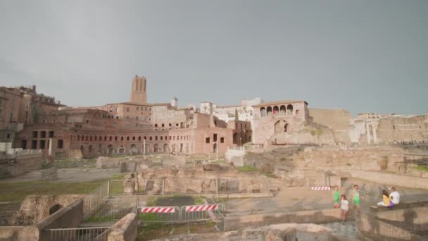 Rome Italy May 2022 Trajan Forum Popular Tourist Destination Old — Stock videók