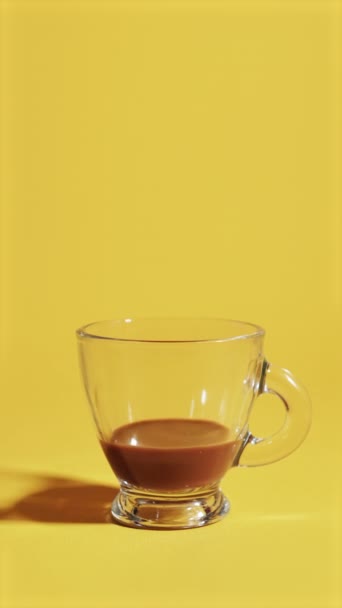 Glass Cup Fills Coffee — Stock videók