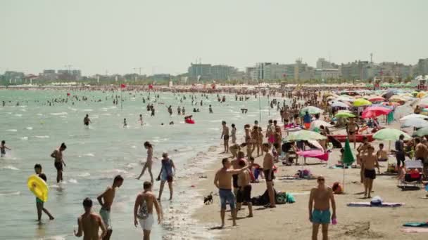 July 2021 Sottomarina Sea Summer Many Tourists — Stock videók
