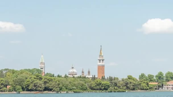 Hyperlapse Van Het Water Van Het Eiland San Giorgio Venetië — Stockvideo