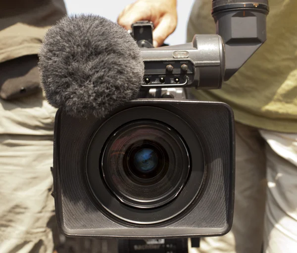 Videokamera linse - optagelse show i TV - Stock-foto
