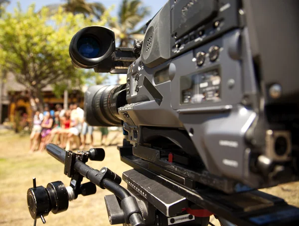 Video camera lens - recording show in TV — Stock Photo, Image