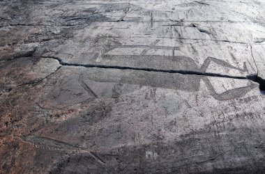 Onega Gölü, Kaleria Burnu, Şeytanın Burnu 'ndaki Antik Petroglifler