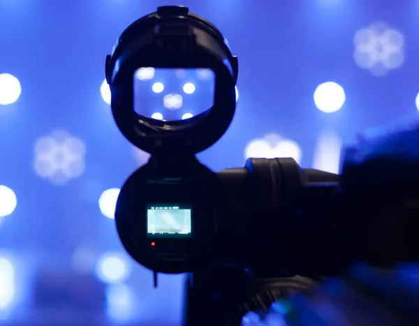 Konserden Önce Konser Salonundaki Televizyon Kamerası — Stok fotoğraf