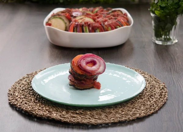 Preparar Plato Vegetariano Partir Verduras Cocina Casa Verduras Finamente Cortadas — Foto de Stock