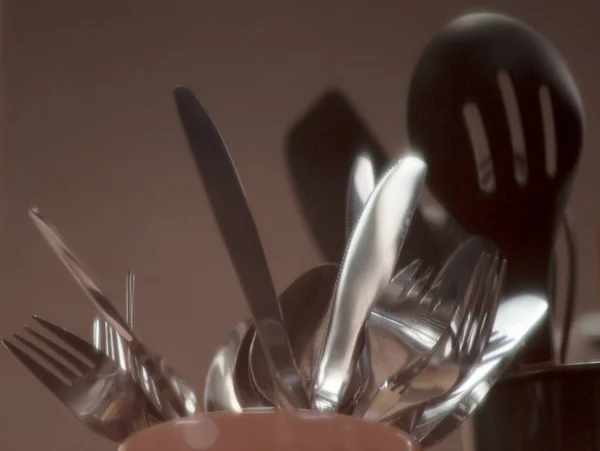 Kitchen Utensils Close Interior Home Kitchen — Foto Stock