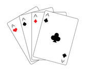 hrací karty nad bílým pozadím