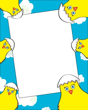 tavuk ile tebrik kartı için çerçeve