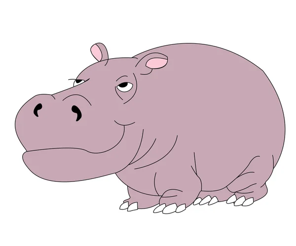 Dessin animé hippopotame sur fond blanc — Image vectorielle