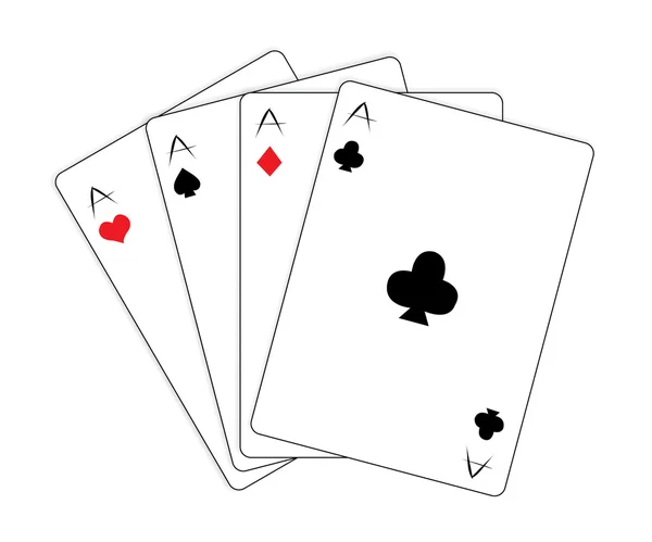 Hrací karty nad bílým pozadím — Stockový vektor