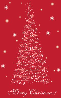 kırmızı arka plan ile neşeli Noel Kartpostalı