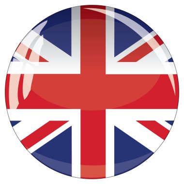 cam düğmesi ile Büyük Britanya bayrağı