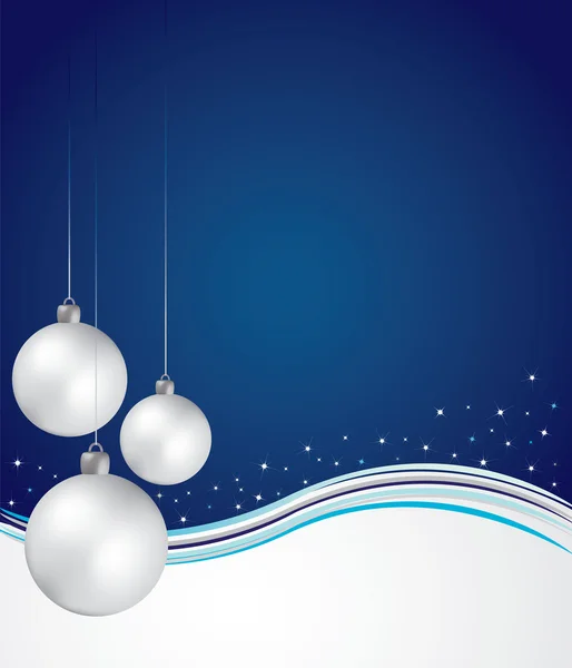 Christmas balls on greeting card — Stock Vector