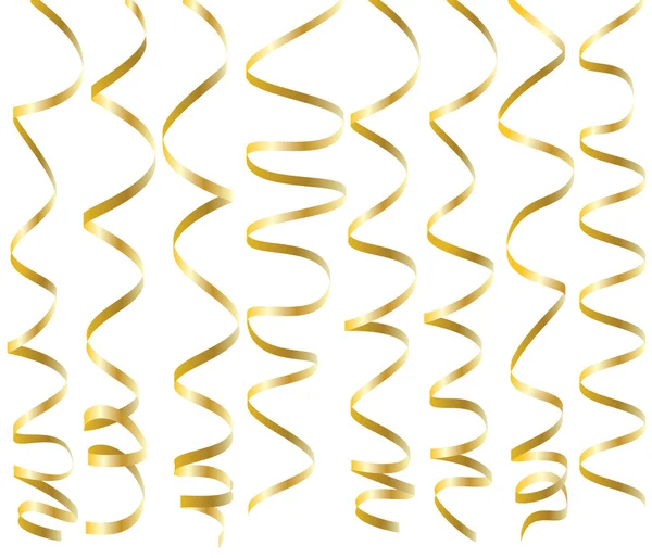 Golden curling ribbons Royalty Free Stock Illustrations