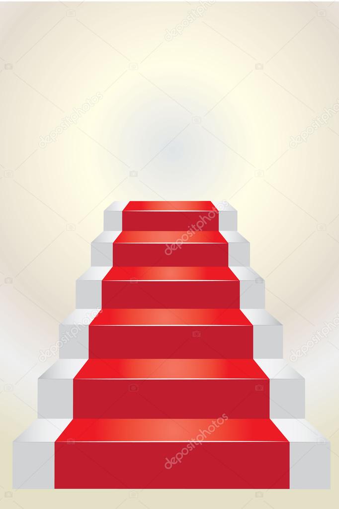Stairs going up over white
