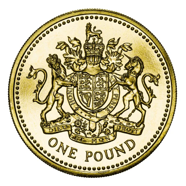 Mint British Gold Pound Coin with Clipping Path — Stock Photo, Image