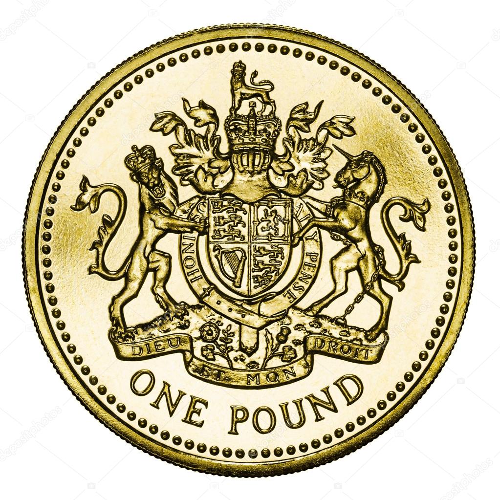 Mint British Gold Pound Coin with Clipping Path