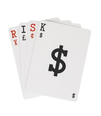 dolar işareti olan Döviz iskambil üstünde kelime tehlike