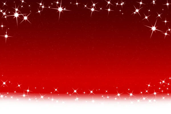 Arka plan beyaz christmas yıldız ve kırmızı kar taneleri — Stok fotoğraf