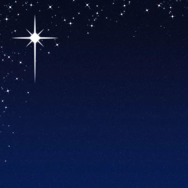 Christmas Star on a Starry Night Sky Background — Stock Photo, Image