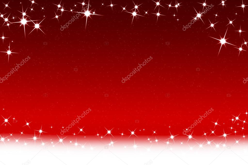 Christmas Stars And Snowflakes Red White Background