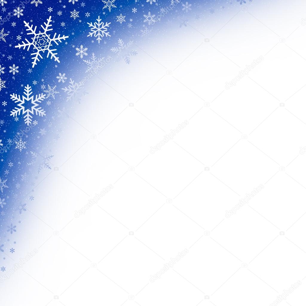Abstract Blue and White Snowflake Background Corner