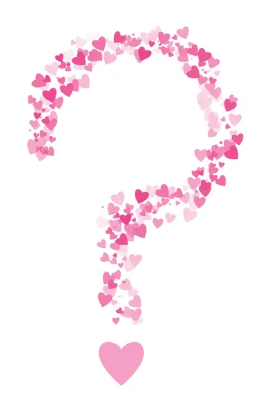 Valentines Hearts In The Shape of a Question Mark — Stock Photo, Image