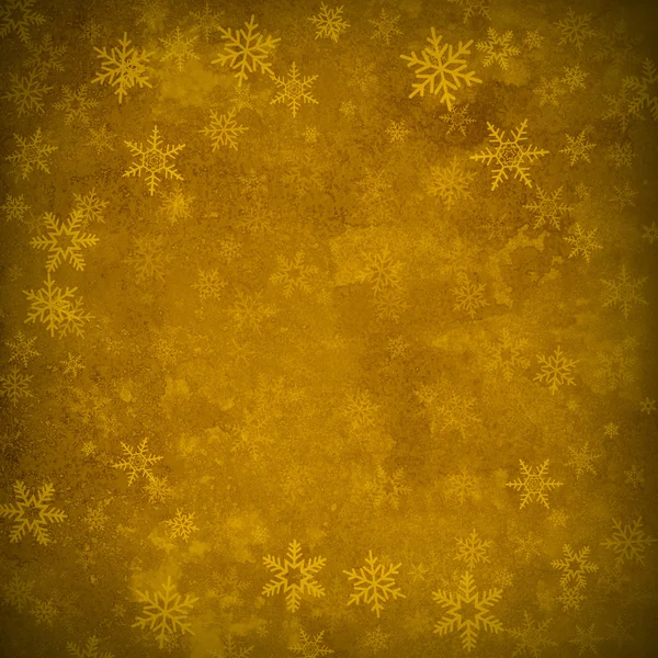 Gold Snowflakes Abstract Christmas Parchment Background — Stock Photo, Image